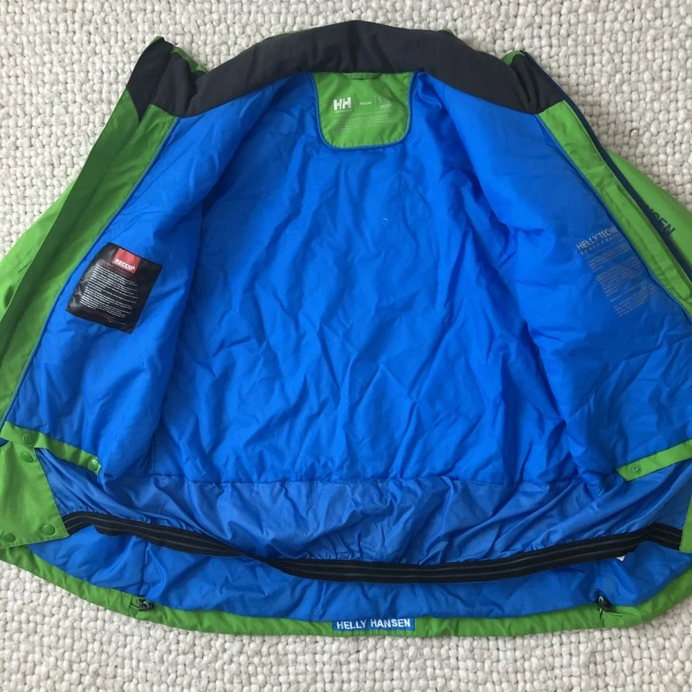 Helly Hansen Jacket Mens Large Motion Insulated Ski Jacket Green SnowBoard Recco